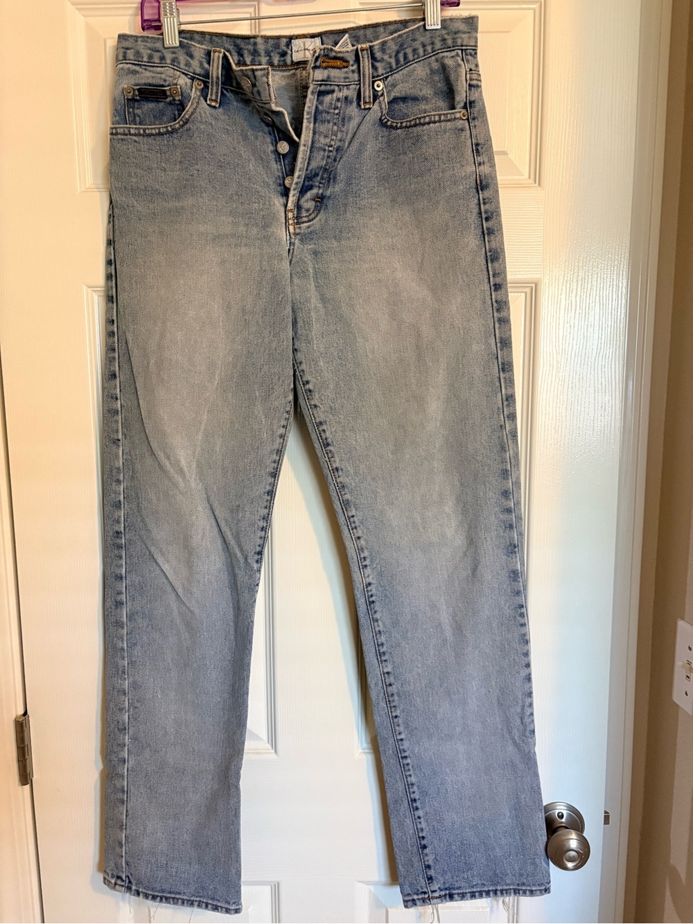 Calvin Klein Jeans Light Blue Wash Denim with Orange Stitching